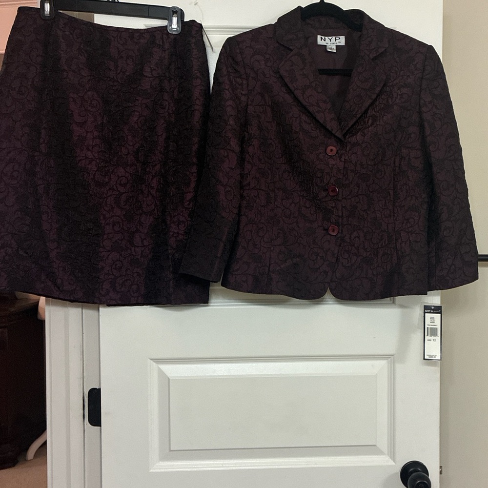 NYDJ Rich Burgundy Skirt Suit